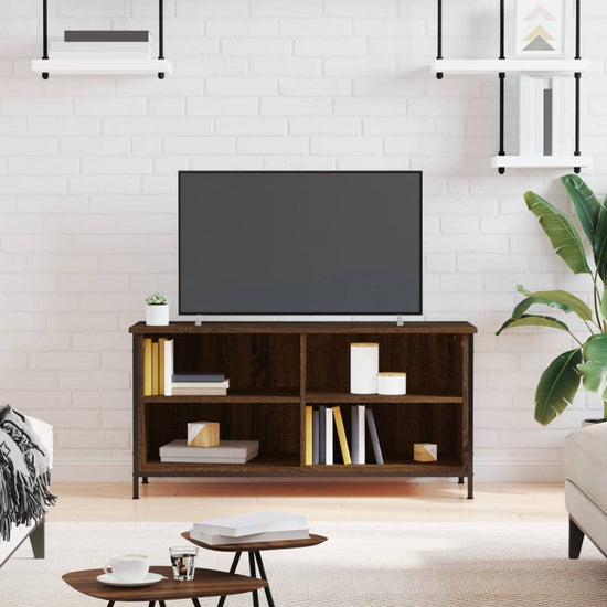 Tv-meubel 100x40x50 cm bewerkt hout bruin eikenkleur MeubelReus