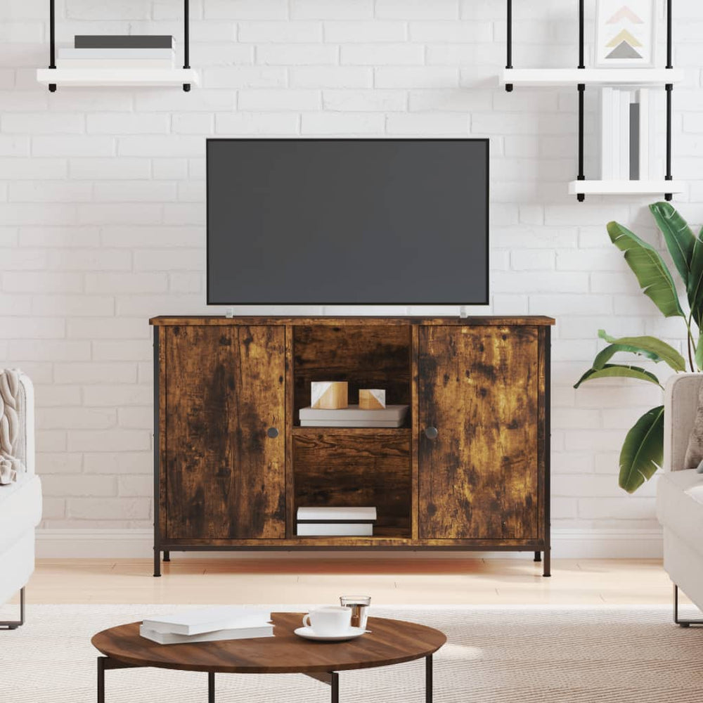 Tv-meubel 100x35x65 cm bewerkt hout gerookt eikenkleurig MeubelReus