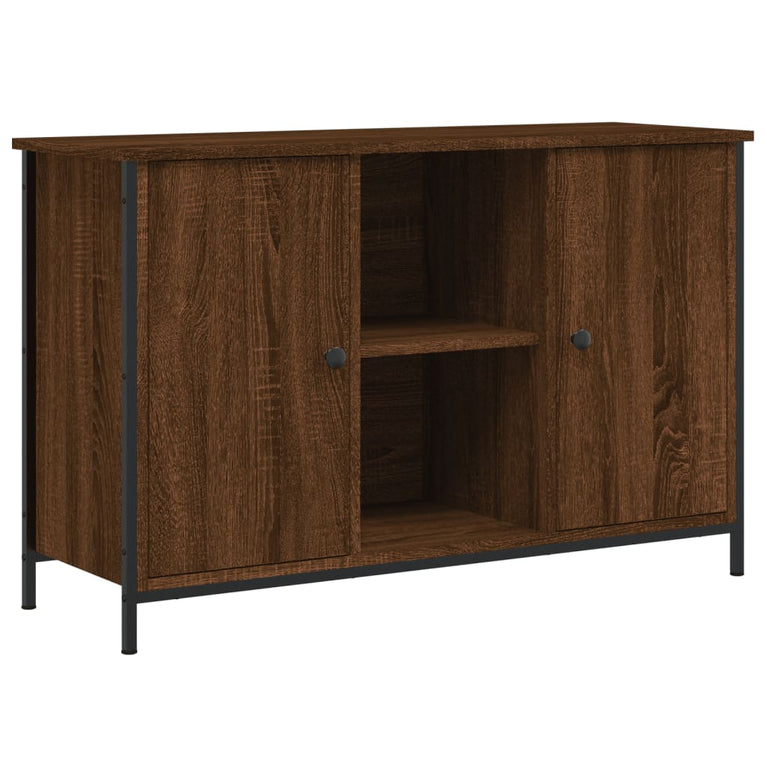 Tv-meubel 100x35x65 cm bewerkt hout bruin eikenkleur MeubelReus