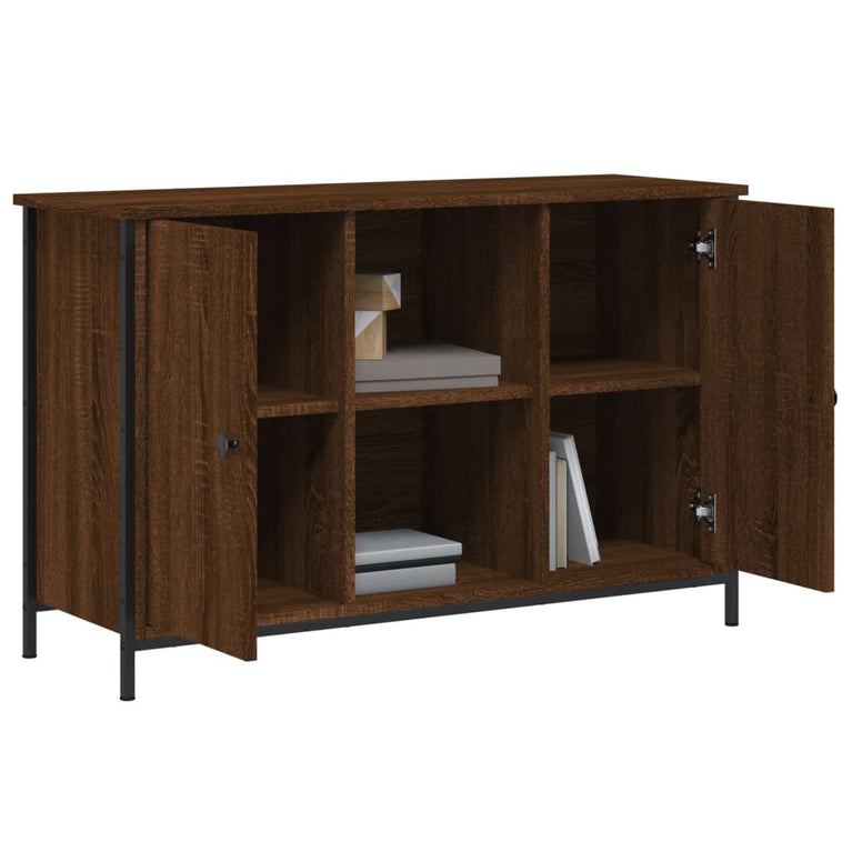 Tv-meubel 100x35x65 cm bewerkt hout bruin eikenkleur MeubelReus