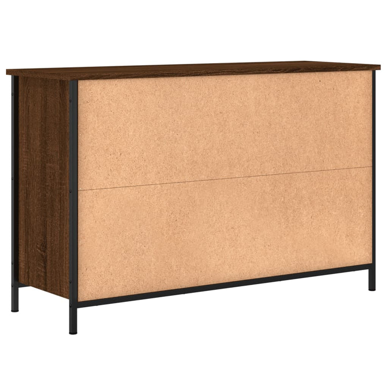 Tv-meubel 100x35x65 cm bewerkt hout bruin eikenkleur MeubelReus