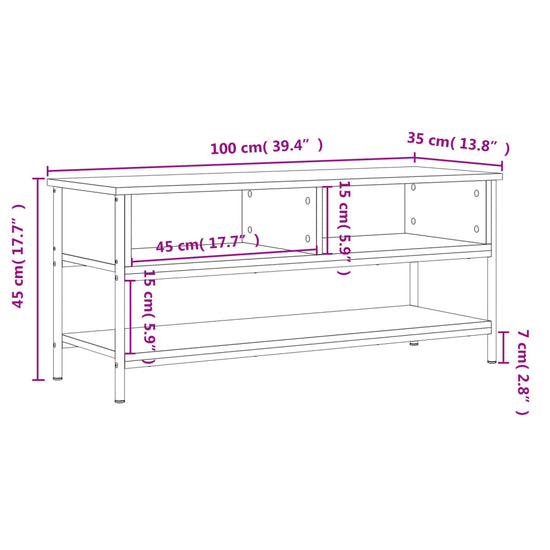 Tv-meubel 100x35x45 cm bewerkt hout zwart MeubelReus