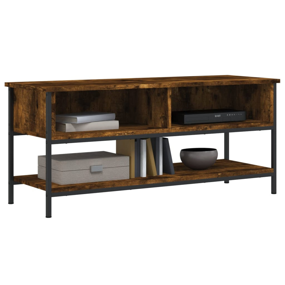 Tv-meubel 100x35x45 cm bewerkt hout gerookt eikenkleurig MeubelReus