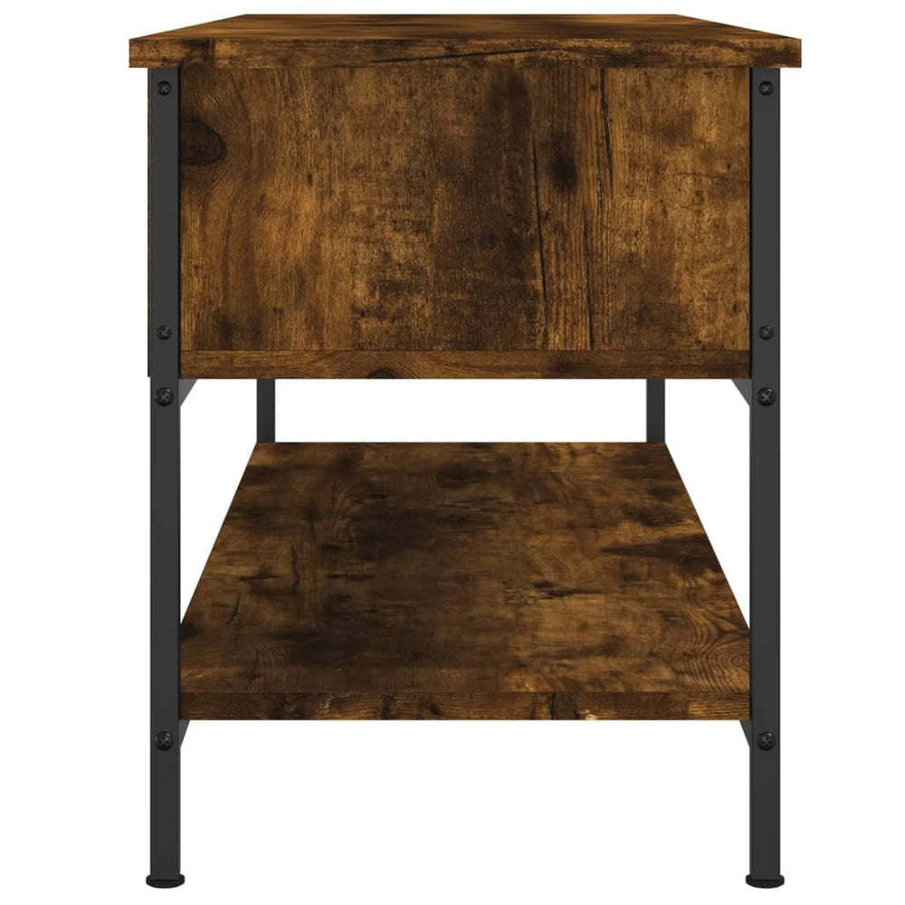 Tv-meubel 100x35x45 cm bewerkt hout gerookt eikenkleurig MeubelReus