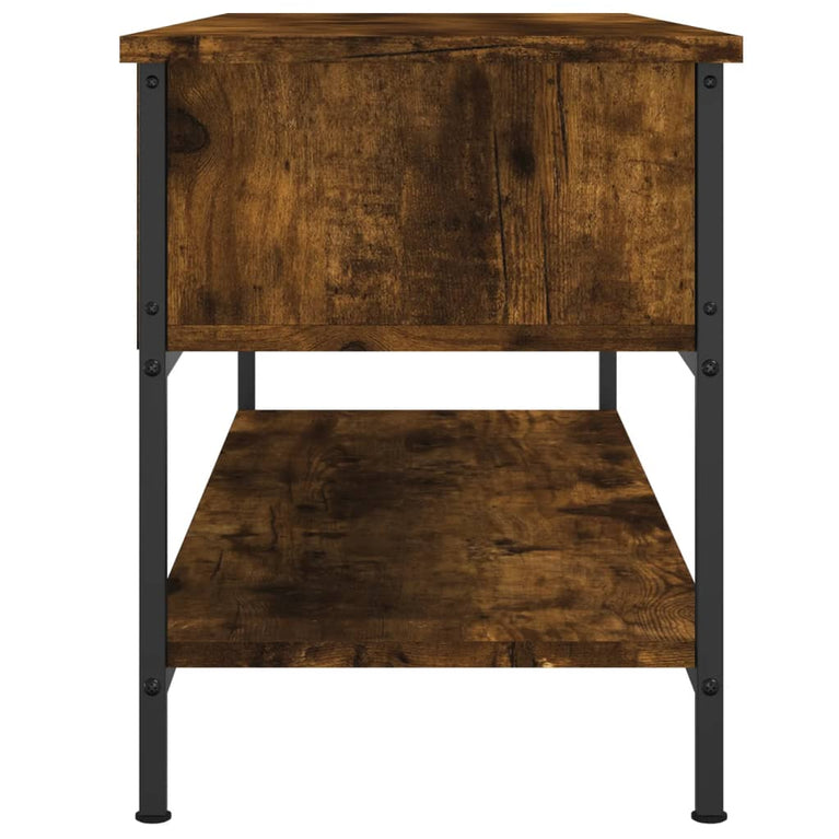 Tv-meubel 100x35x45 cm bewerkt hout gerookt eikenkleurig MeubelReus
