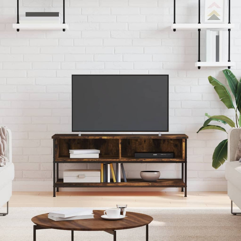 Tv-meubel 100x35x45 cm bewerkt hout gerookt eikenkleurig MeubelReus