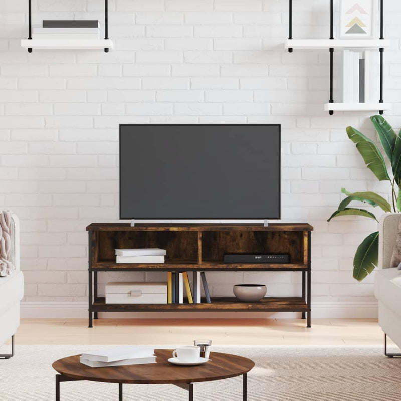 Tv-meubel 100x35x45 cm bewerkt hout gerookt eikenkleurig MeubelReus