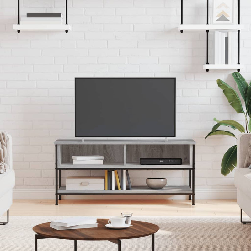 Tv-meubel 100x35x45 cm bewerkt hout grijs sonoma eikenkleurig MeubelReus