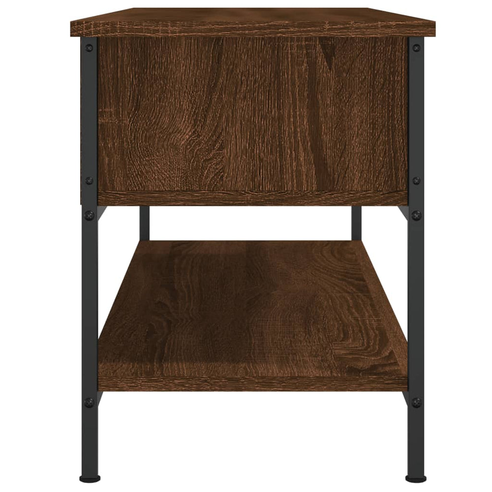 Tv-meubel 100x35x45 cm bewerkt hout bruin eikenkleur MeubelReus