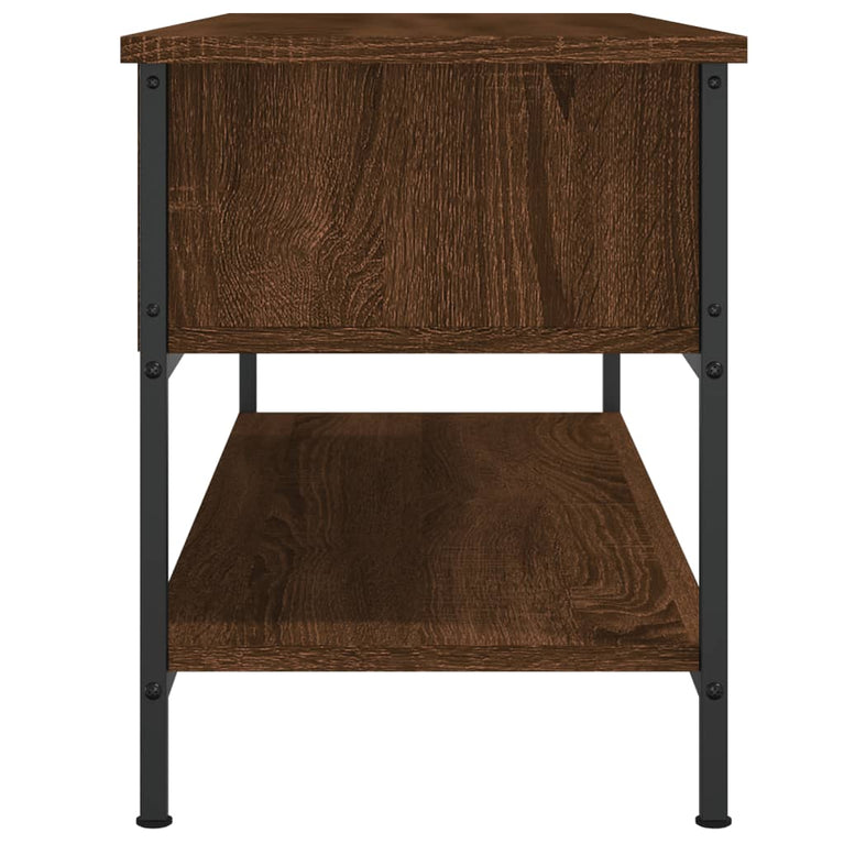 Tv-meubel 100x35x45 cm bewerkt hout bruin eikenkleur MeubelReus