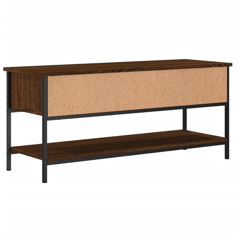 Tv-meubel 100x35x45 cm bewerkt hout bruin eikenkleur MeubelReus