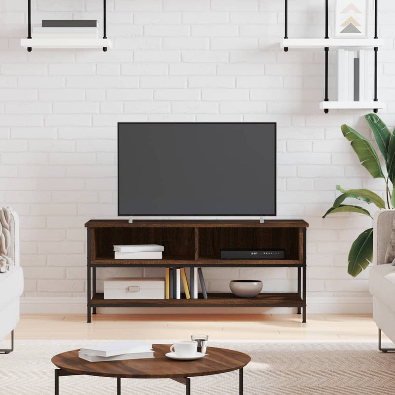 Tv-meubel 100x35x45 cm bewerkt hout bruin eikenkleur MeubelReus