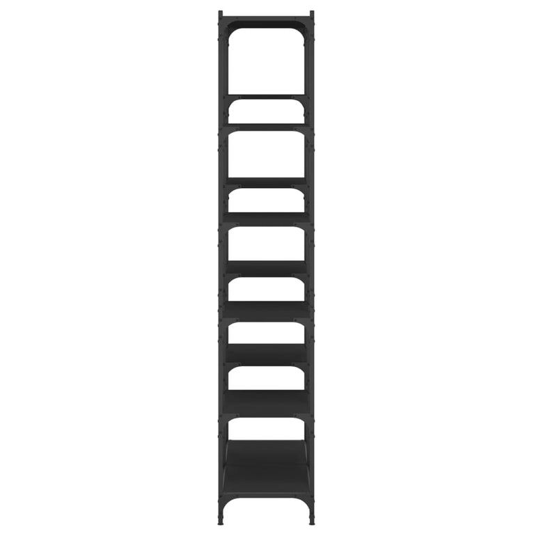 Boekenrek 100x32x170 cm bewerkt hout en ijzer zwart MeubelReus