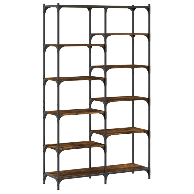 Boekenrek 100x32x170 cm bewerkt hout en ijzer gerookt eiken MeubelReus