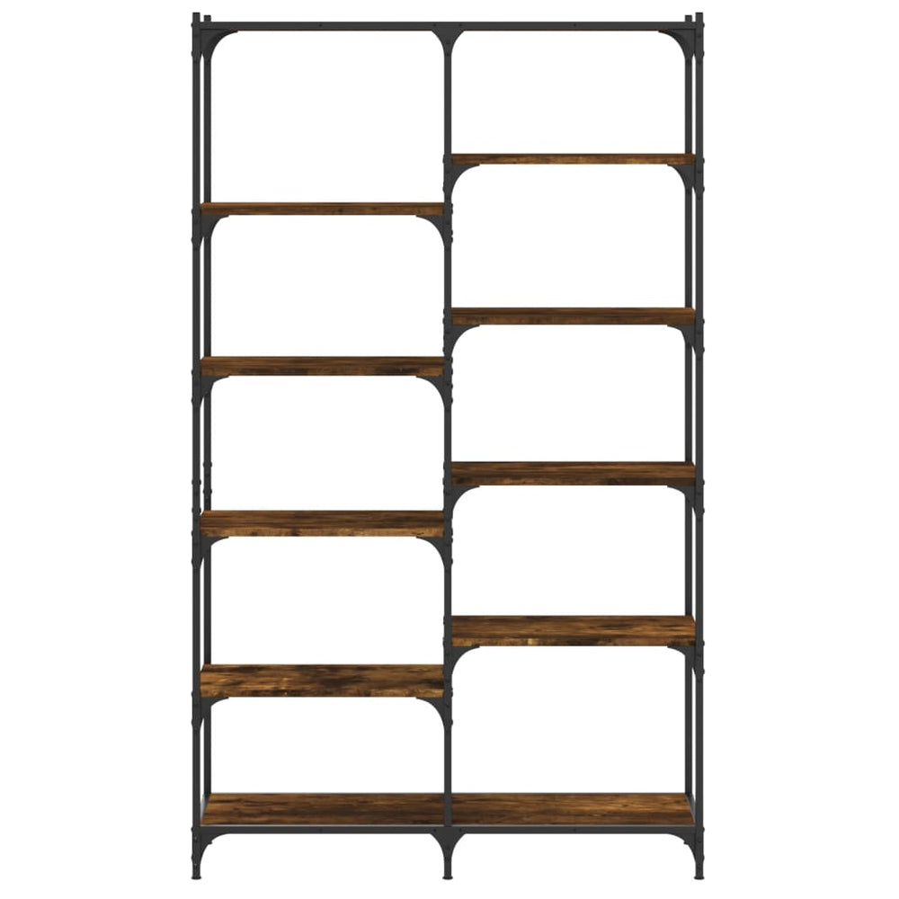 Boekenrek 100x32x170 cm bewerkt hout en ijzer gerookt eiken MeubelReus