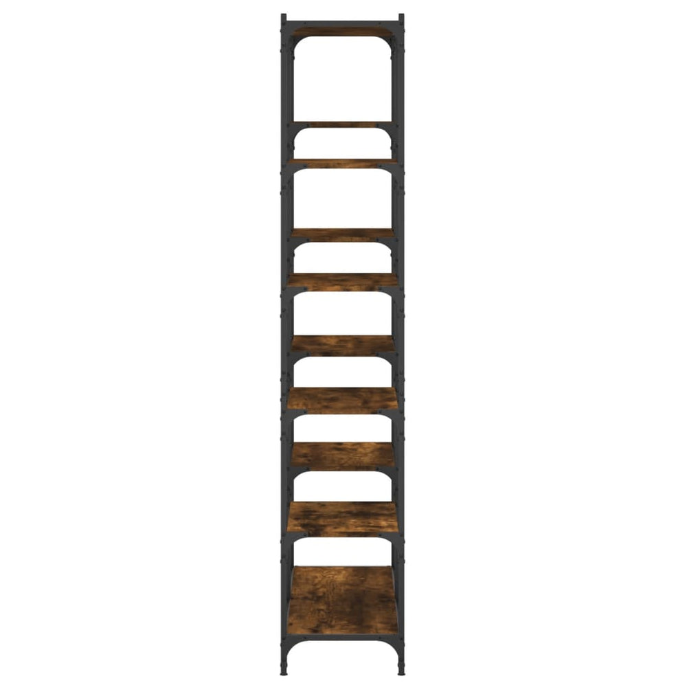 Boekenrek 100x32x170 cm bewerkt hout en ijzer gerookt eiken MeubelReus