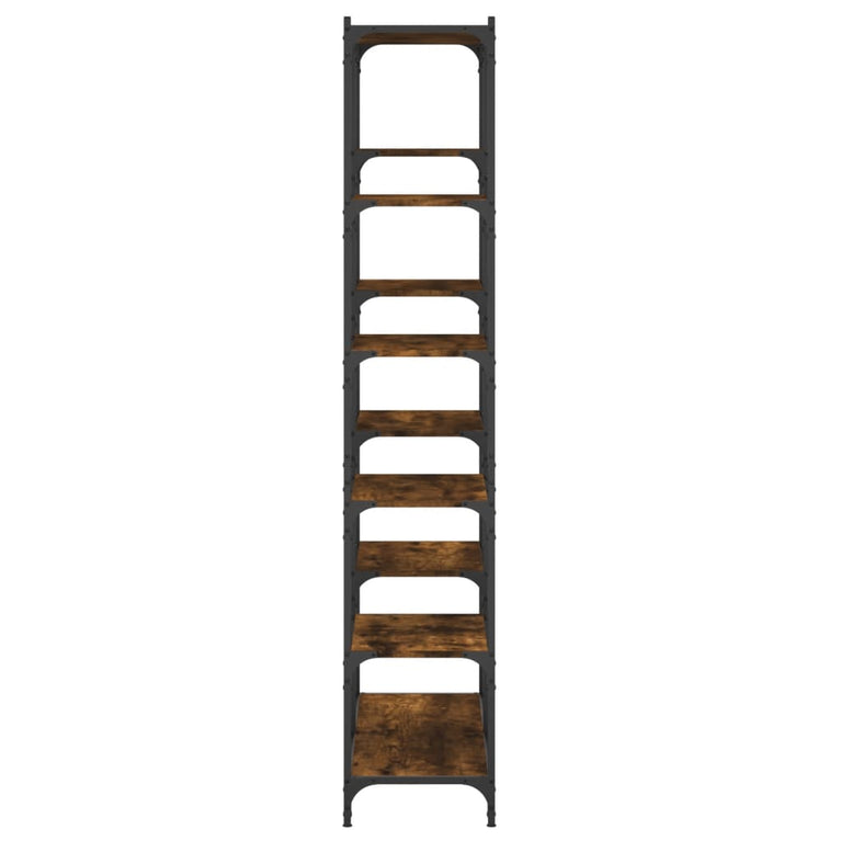 Boekenrek 100x32x170 cm bewerkt hout en ijzer gerookt eiken MeubelReus