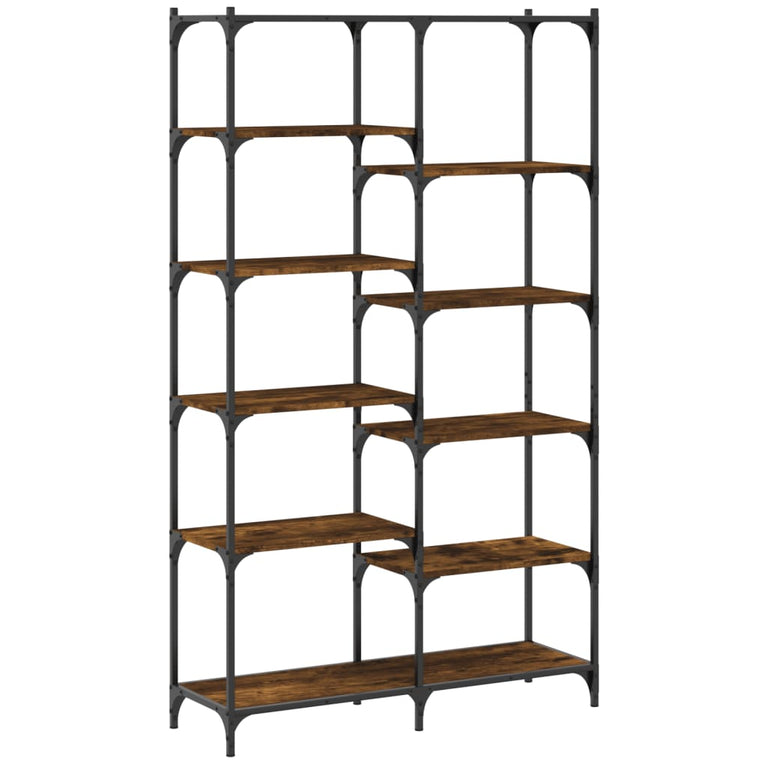 Boekenrek 100x32x170 cm bewerkt hout en ijzer gerookt eiken MeubelReus