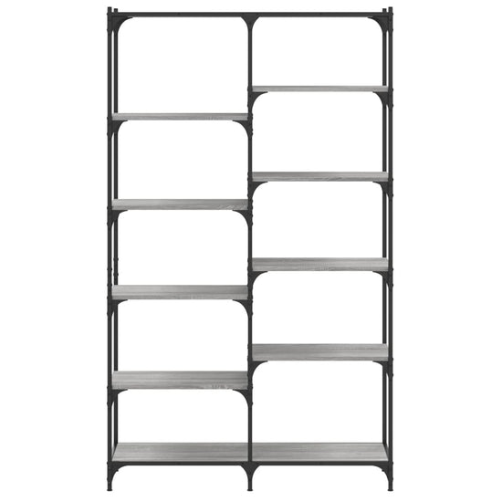 Boekenrek 100x32x170 cm bewerkt hout en ijzer grijs sonoma MeubelReus