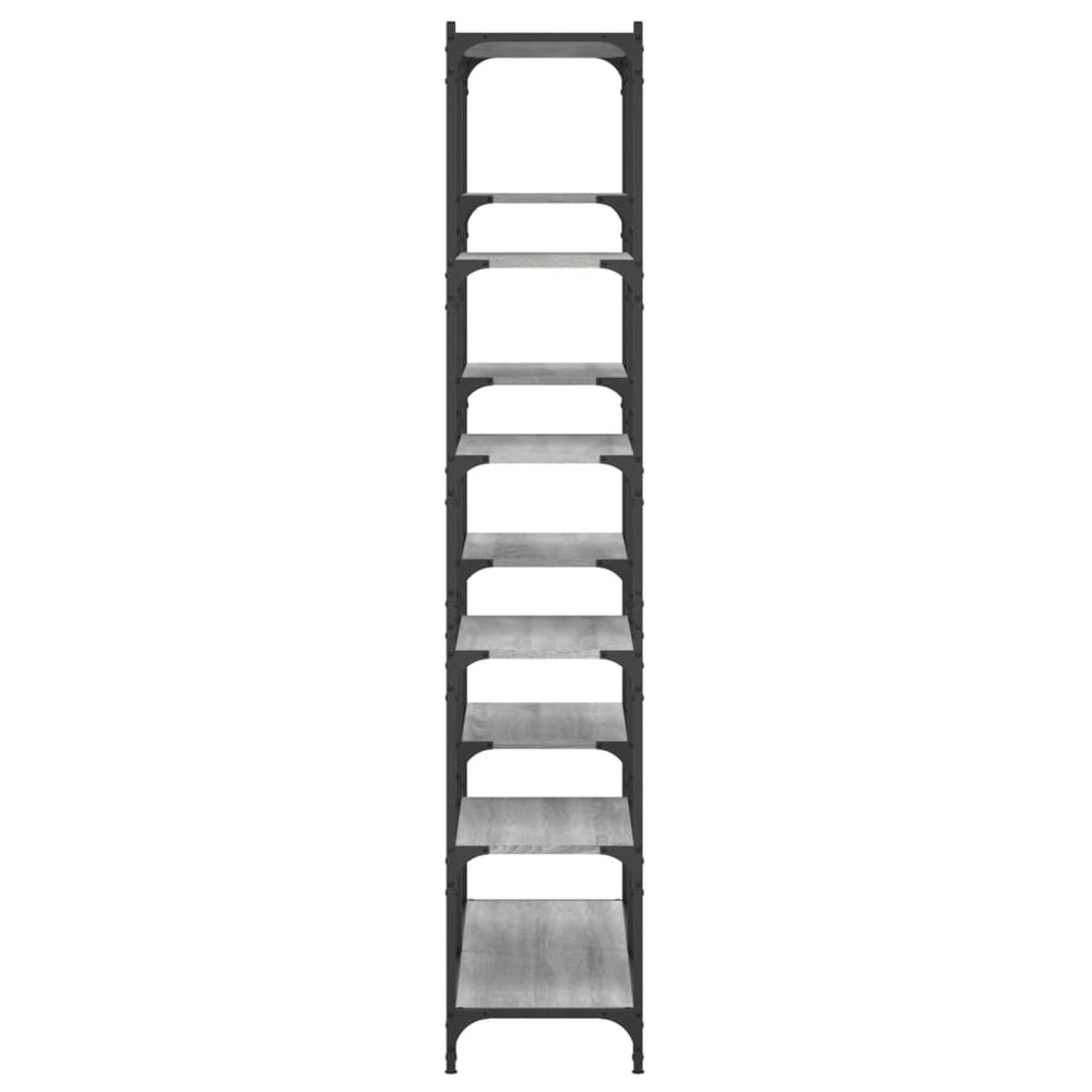 Boekenrek 100x32x170 cm bewerkt hout en ijzer grijs sonoma MeubelReus