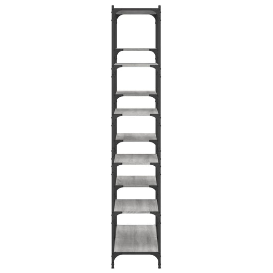 Boekenrek 100x32x170 cm bewerkt hout en ijzer grijs sonoma MeubelReus
