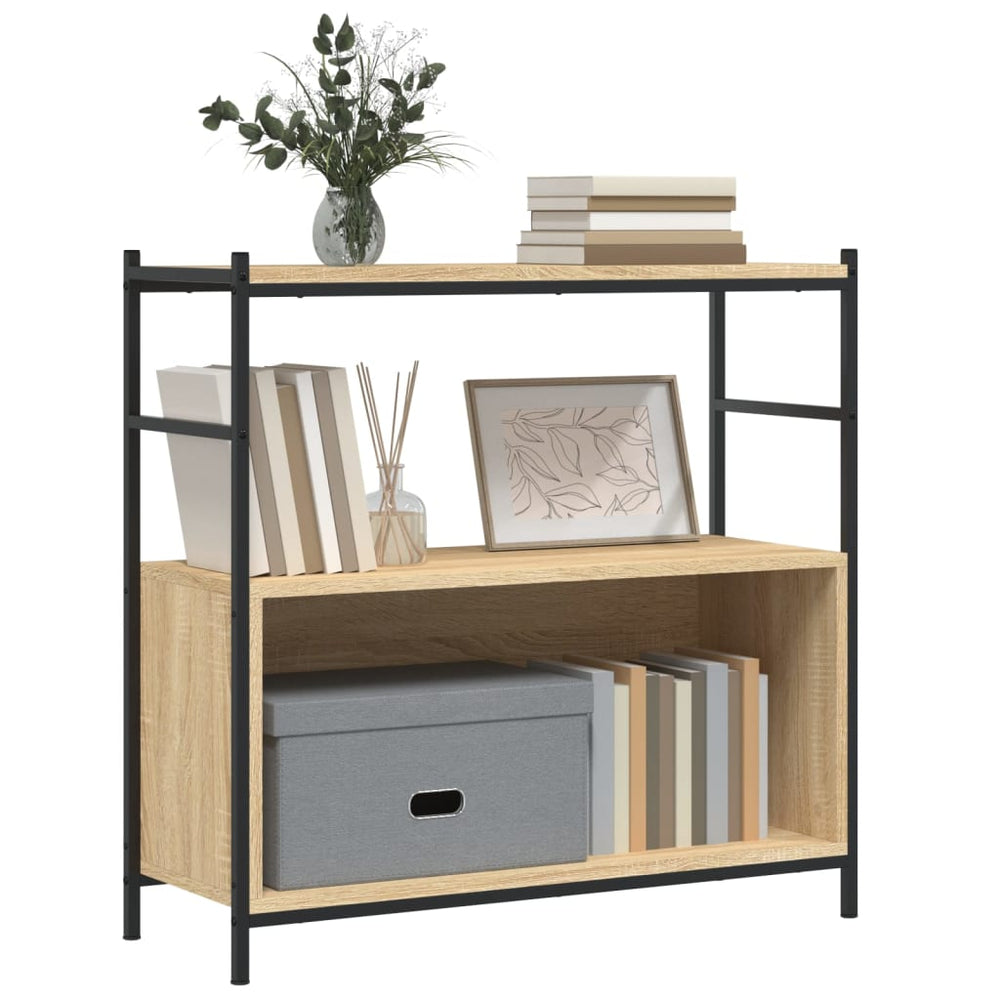Boekenrek 80x30x78,5 cm bewerkt hout en ijzer sonoma eikenkleur MeubelReus