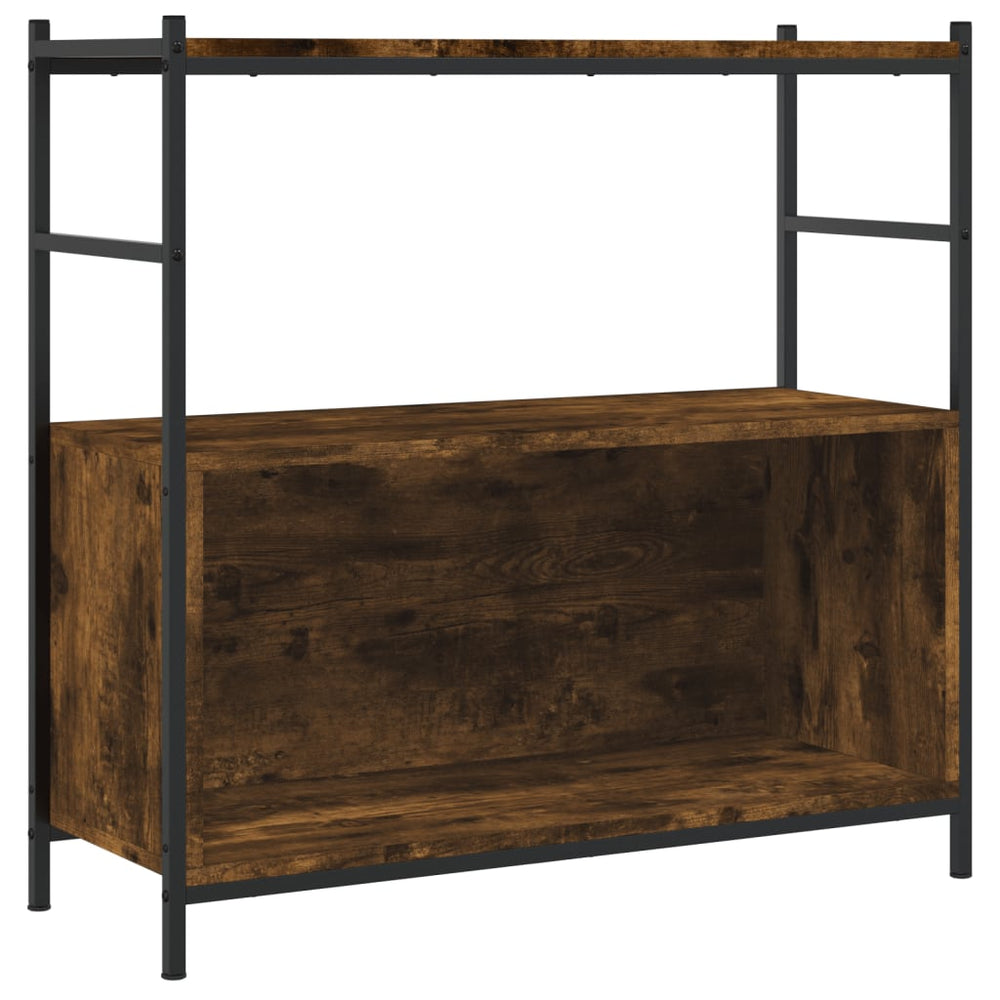 Boekenrek 80x30x78,5 cm bewerkt hout en ijzer gerookt eiken MeubelReus