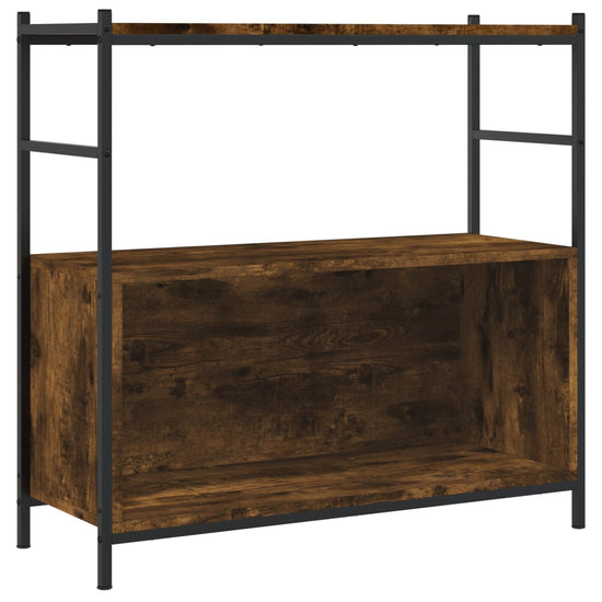 Boekenrek 80x30x78,5 cm bewerkt hout en ijzer gerookt eiken MeubelReus