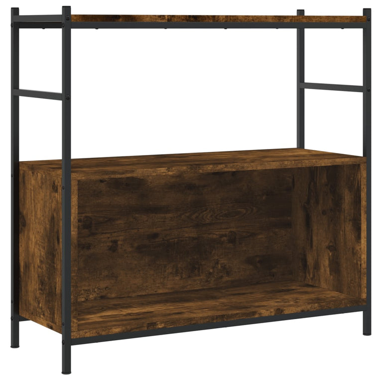 Boekenrek 80x30x78,5 cm bewerkt hout en ijzer gerookt eiken MeubelReus