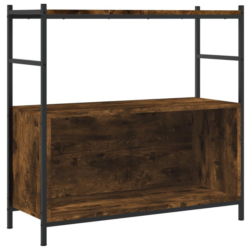 Boekenrek 80x30x78,5 cm bewerkt hout en ijzer gerookt eiken MeubelReus