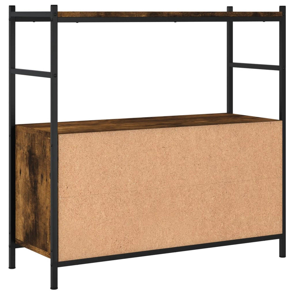 Boekenrek 80x30x78,5 cm bewerkt hout en ijzer gerookt eiken MeubelReus