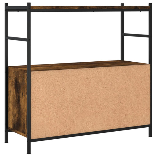Boekenrek 80x30x78,5 cm bewerkt hout en ijzer gerookt eiken MeubelReus