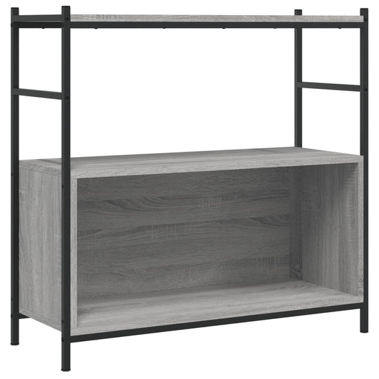 Boekenrek 80x30x78,5 cm bewerkt hout en ijzer grijs sonoma MeubelReus