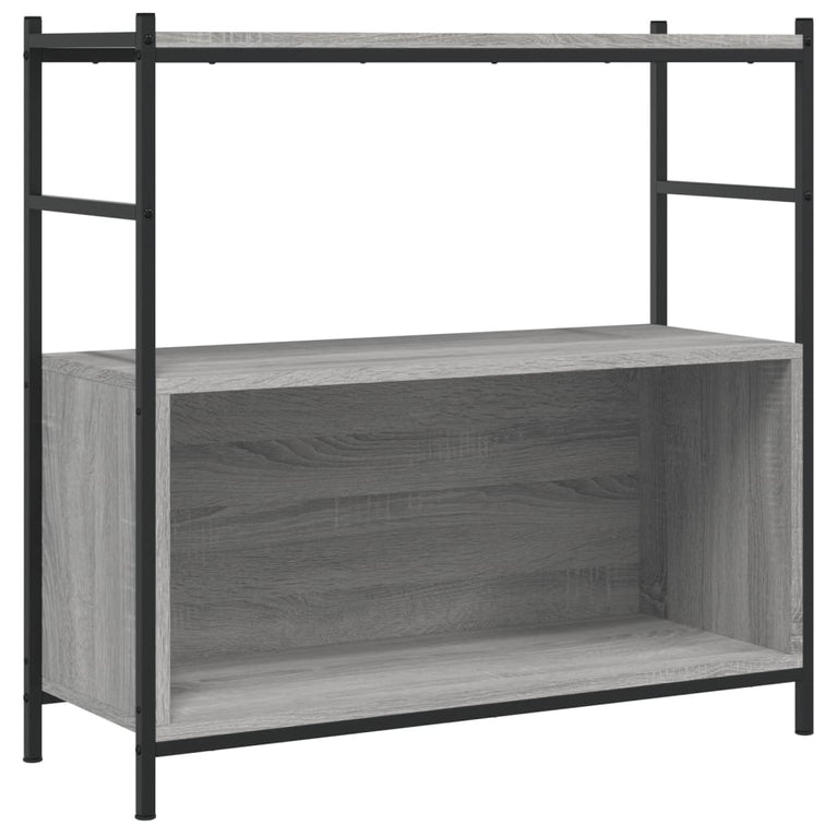Boekenrek 80x30x78,5 cm bewerkt hout en ijzer grijs sonoma MeubelReus