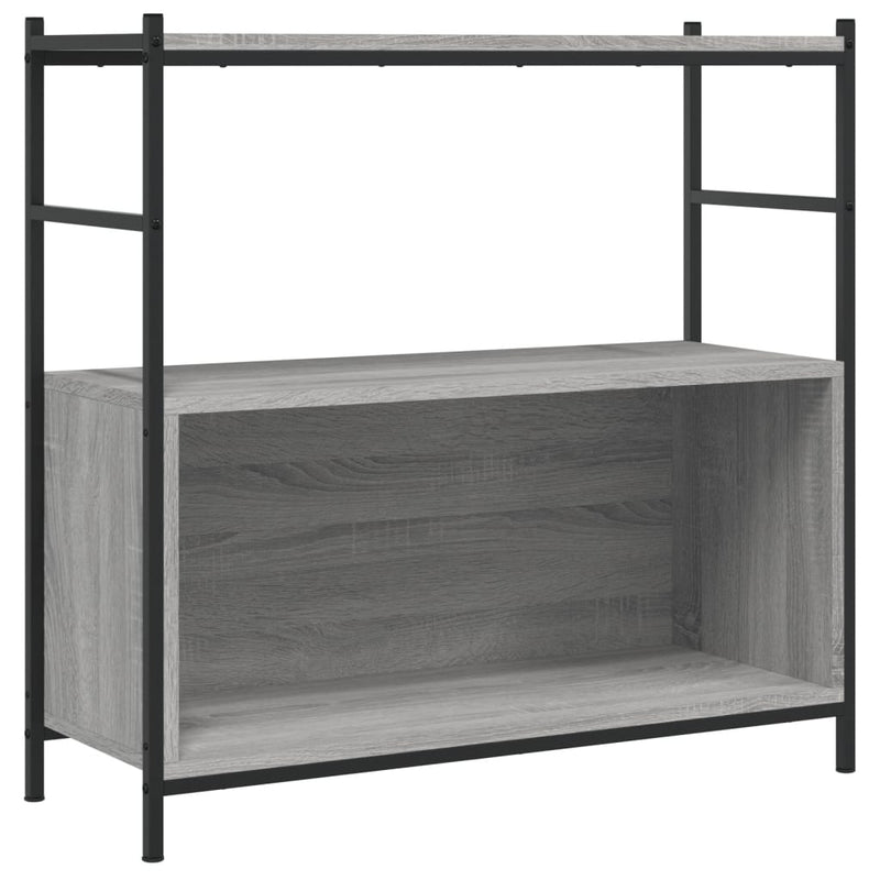 Boekenrek 80x30x78,5 cm bewerkt hout en ijzer grijs sonoma MeubelReus