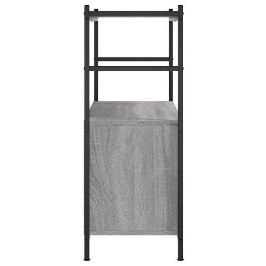 Boekenrek 80x30x78,5 cm bewerkt hout en ijzer grijs sonoma MeubelReus
