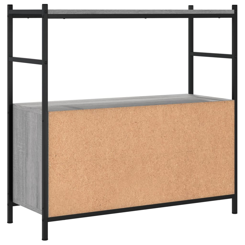 Boekenrek 80x30x78,5 cm bewerkt hout en ijzer grijs sonoma MeubelReus