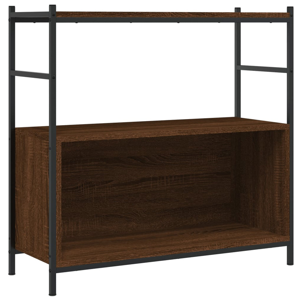 Boekenrek 80x30x78,5 cm bewerkt hout en ijzer bruin eikenkleur MeubelReus
