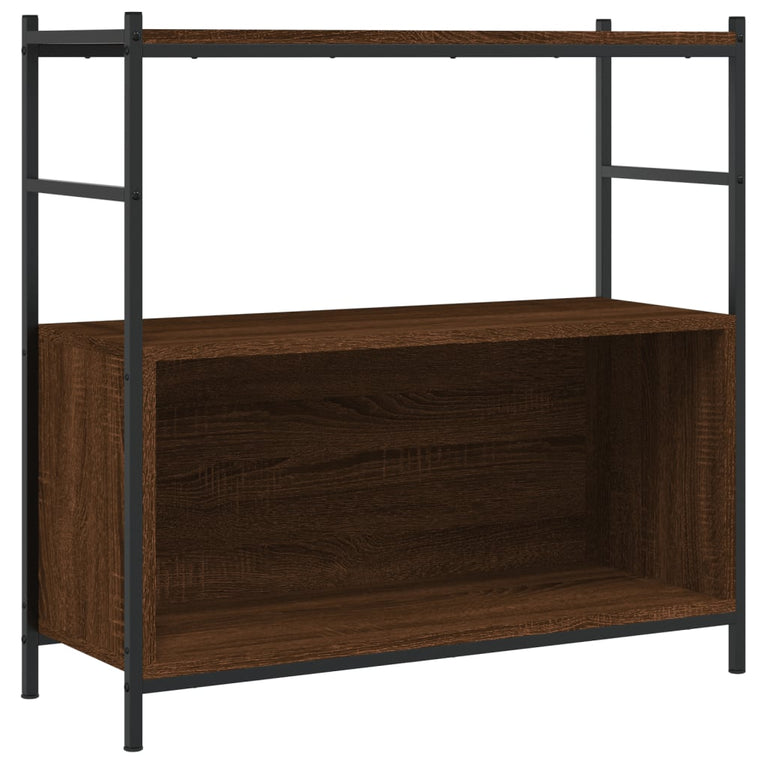 Boekenrek 80x30x78,5 cm bewerkt hout en ijzer bruin eikenkleur MeubelReus