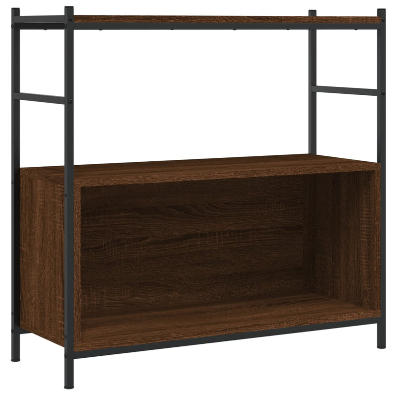 Boekenrek 80x30x78,5 cm bewerkt hout en ijzer bruin eikenkleur MeubelReus