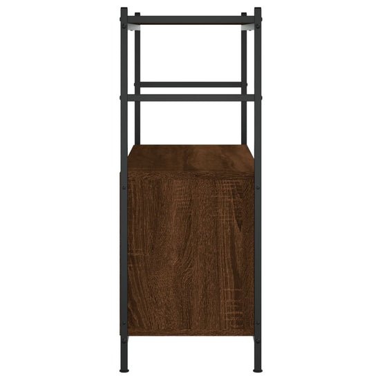 Boekenrek 80x30x78,5 cm bewerkt hout en ijzer bruin eikenkleur MeubelReus