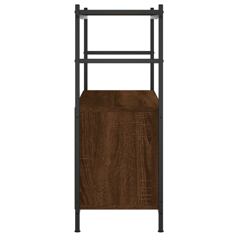 Boekenrek 80x30x78,5 cm bewerkt hout en ijzer bruin eikenkleur MeubelReus