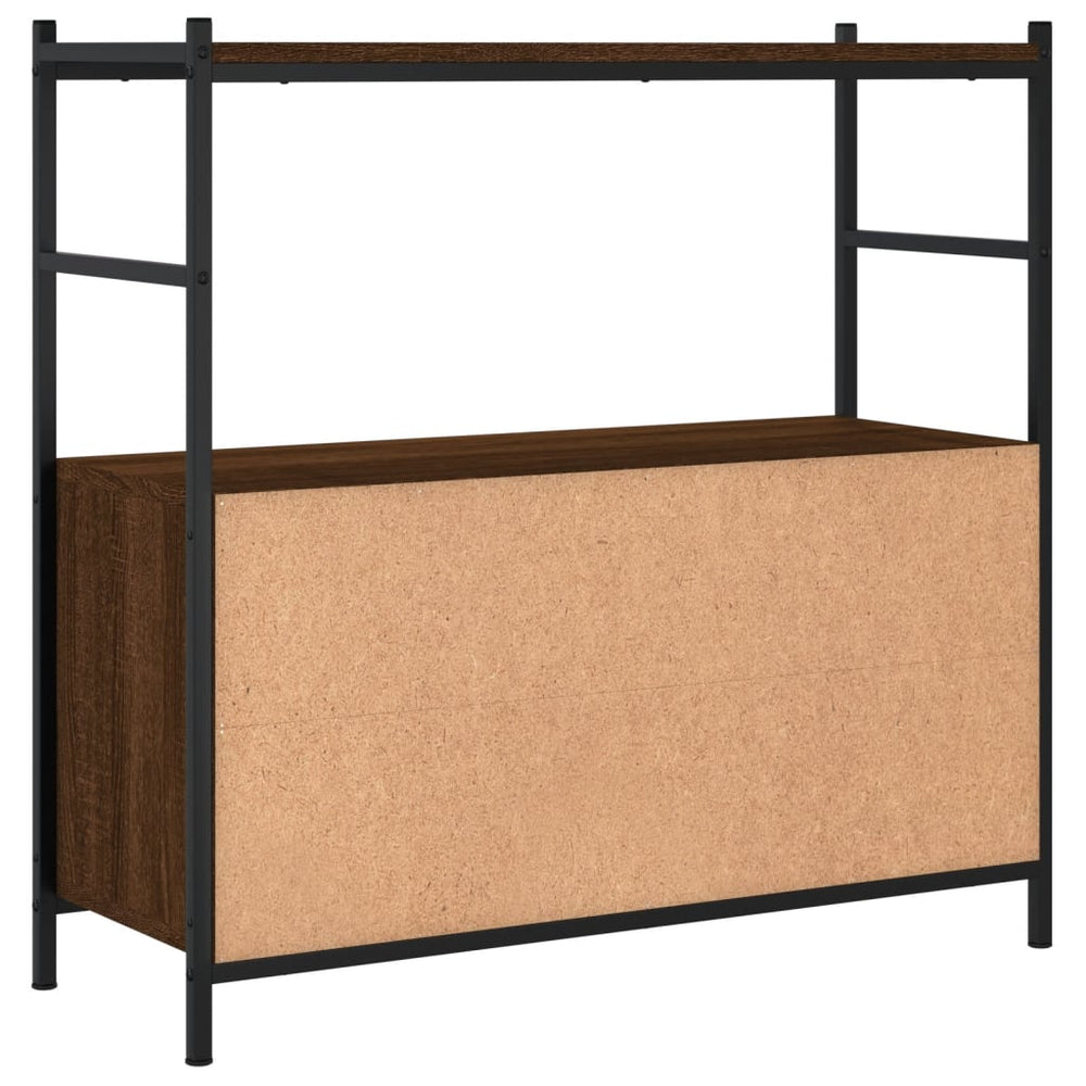 Boekenrek 80x30x78,5 cm bewerkt hout en ijzer bruin eikenkleur MeubelReus
