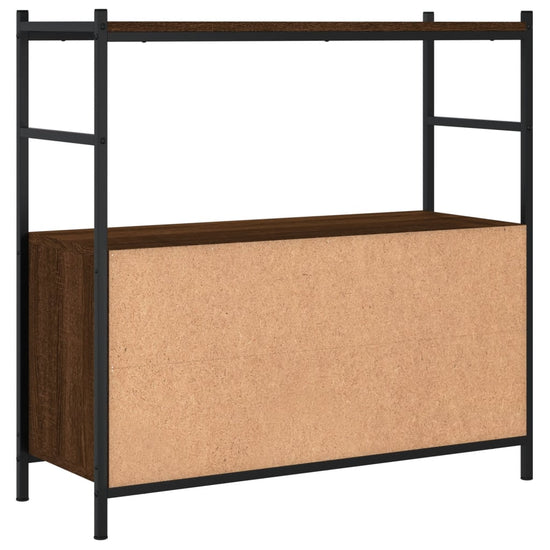 Boekenrek 80x30x78,5 cm bewerkt hout en ijzer bruin eikenkleur MeubelReus