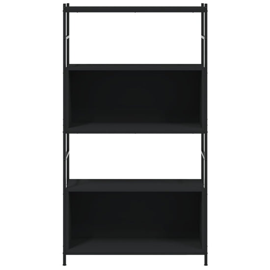Boekenrek 80x30x145,5 cm bewerkt hout en ijzer zwart MeubelReus