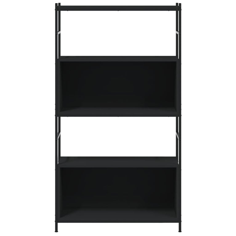 Boekenrek 80x30x145,5 cm bewerkt hout en ijzer zwart MeubelReus