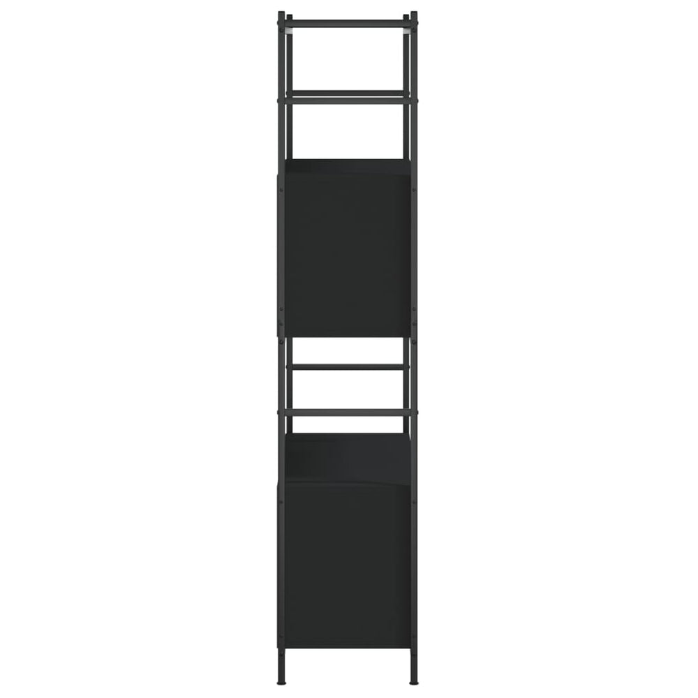 Boekenrek 80x30x145,5 cm bewerkt hout en ijzer zwart MeubelReus