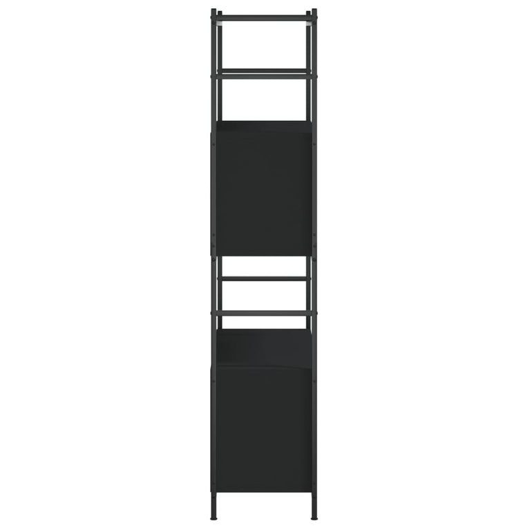 Boekenrek 80x30x145,5 cm bewerkt hout en ijzer zwart MeubelReus
