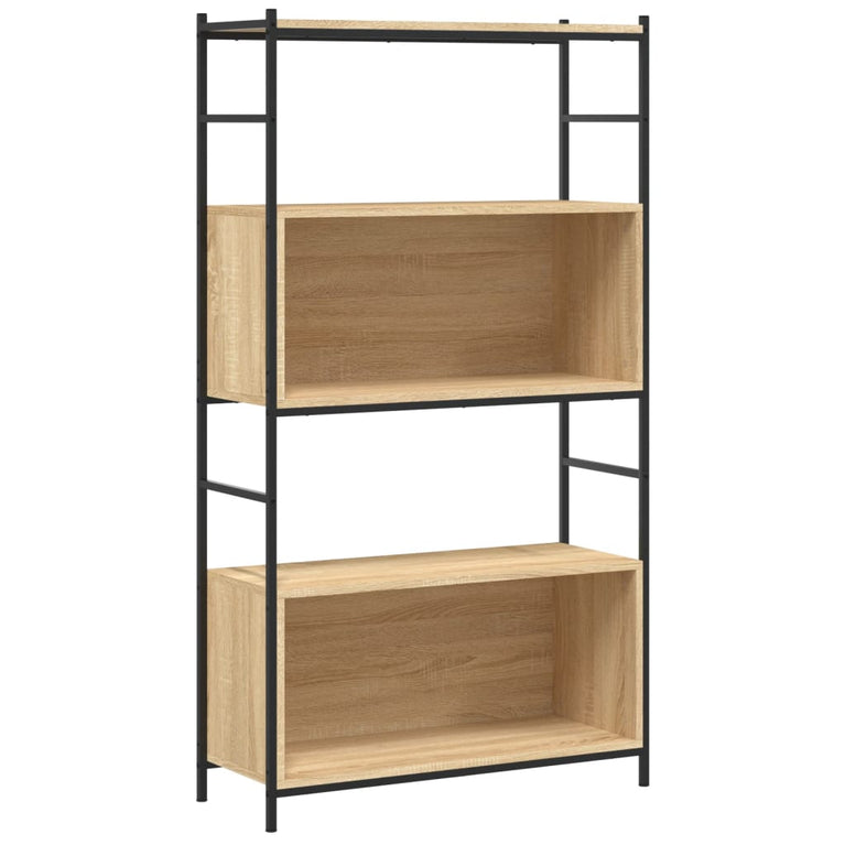 Boekenrek 80x30x145,5 cm bewerkt hout en ijzer sonoma eiken MeubelReus