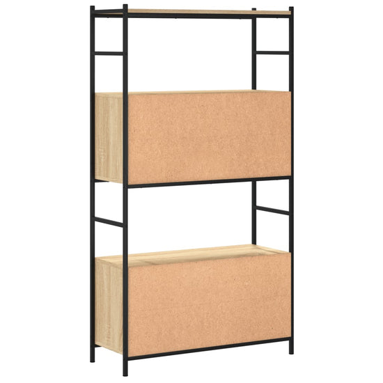 Boekenrek 80x30x145,5 cm bewerkt hout en ijzer sonoma eiken MeubelReus
